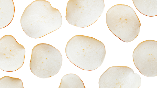 a pattern of sliced apples on a transparent background, PNG image, PNG file, Generative art.