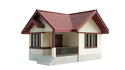 a 3d model of a house on a transparent background, PNG image, PNG file, Generative art.