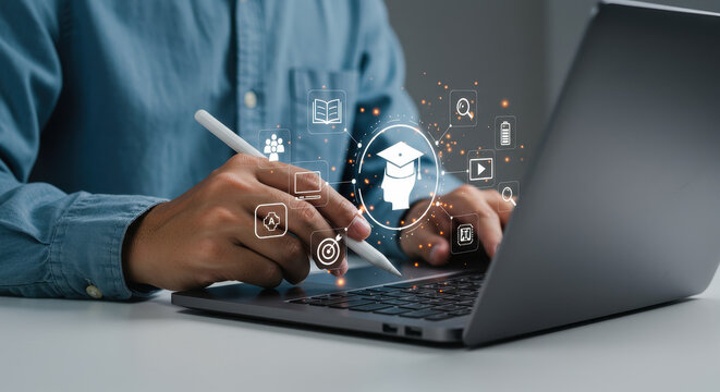 Online Education Revolution: AI Learning, E-learning, & Digital Skills Development for a Smart Future.