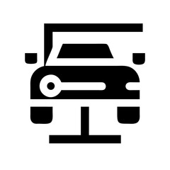 car building glyph  vector flat icon