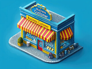 Business Customer  text illustration