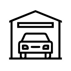 car garage  vector flat icon