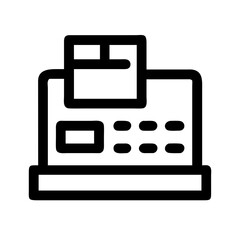 cash register glyph  vector flat icon