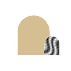 茶色の幾何学図形フレーム　