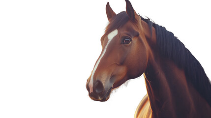 a 3d image of the head of a brown horse on a transparent background, PNG image, PNG file, Generative art.