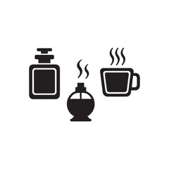 vector set of perfume bottles