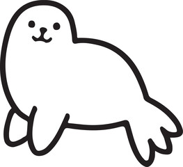 Seal silhouette vector illustration