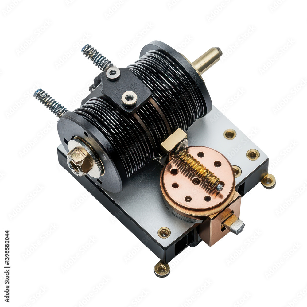 Poster stepper motor isolated on white background