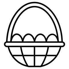 Fototapeta premium Egg Basket a premium AI-generated simple vector icon with an agriculture 