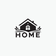 Home logo, flat, modern home, construction, luxury, modern home fully editable vector template	