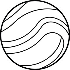 Rubber Ball Icon Line Art Vector | Toy, Sports & Playtime Line Art