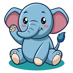 Naklejka premium blue elephant cartoon