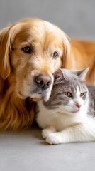 Golden Retriever and Cat
