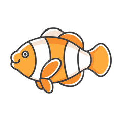 clownfish icon, clownfish vector illustration-simple illustration of clownfish, perfect for clownfish logos and icons