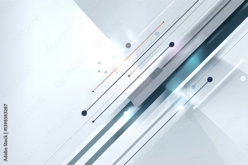 Poster abstract geometric lines and shapes in cool tones representing technology