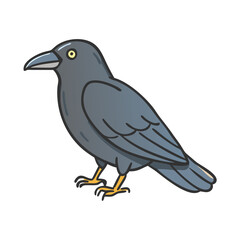 Obraz premium crow icon, crow vector illustration-simple illustration of crow, perfect for crow logos and icons