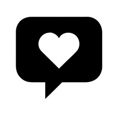 Obraz premium comment heart glyph vector flat icon