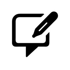 comment pen glyph  vector flat icon