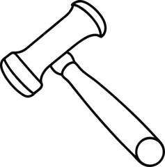 Rubber Hammer Icon Line Art Vector | Tools, Construction & Hardware Line Art