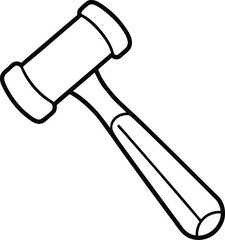 Rubber Hammer Icon Line Art Vector | Tools, Construction & Hardware Line Art