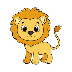Cute lion cartoon vector art