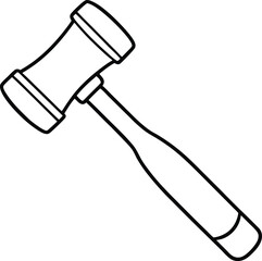 Rubber Hammer Icon Line Art Vector | Tools, Construction & Hardware Line Art