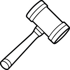 Rubber Hammer Icon Line Art Vector | Tools, Construction & Hardware Line Art