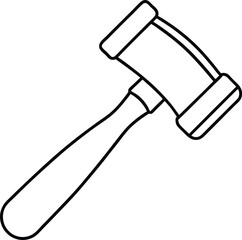 Rubber Hammer Icon Line Art Vector | Tools, Construction & Hardware Line Art