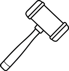 Rubber Hammer Icon Line Art Vector | Tools, Construction & Hardware Line Art