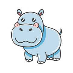 hippo icon, hippo vector illustration-simple illustration of hippo, perfect for hippo logos and icons