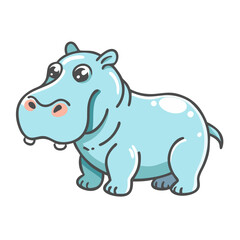 hippo icon, hippo vector illustration-simple illustration of hippo, perfect for hippo logos and icons