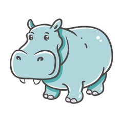 hippo icon, hippo vector illustration-simple illustration of hippo, perfect for hippo logos and icons