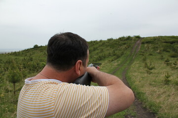 young man looking at the horizon