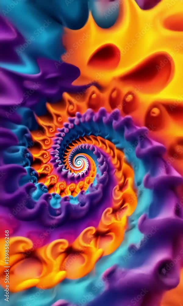 Poster discover vibrant patterns and dynamic colors in a mesmerizing spiral formation with the gen alpha tu