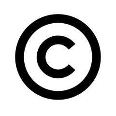 copyright glyph  vector flat icon