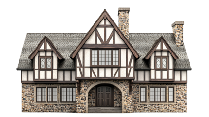 a model of a house on a transparent background, PNG image, PNG file, Generative art.