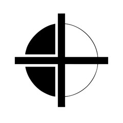 cross circle glyph  vector flat icon