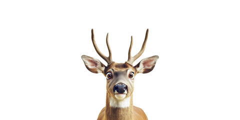 Deer With Antlers. Wildlife And Nature Concept Isolated On Transparent Background