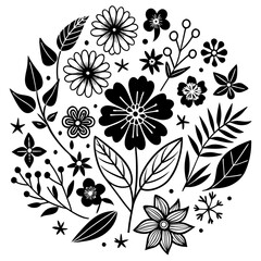 black and white floral background