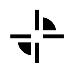 cross small glyph  vector flat icon