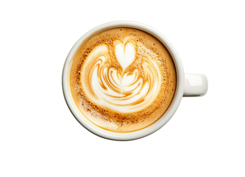 Coffee cappuccino with spiral foam