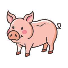 pig icon, pig vector illustration-simple illustration of pig, perfect for pig logos and icons