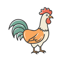 rooster icon, rooster vector illustration-simple illustration of rooster, perfect for rooster logos and icons