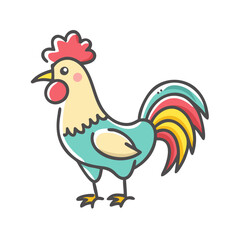 rooster icon, rooster vector illustration-simple illustration of rooster, perfect for rooster logos and icons