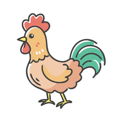 rooster icon, rooster vector illustration-simple illustration of rooster, perfect for rooster logos and icons