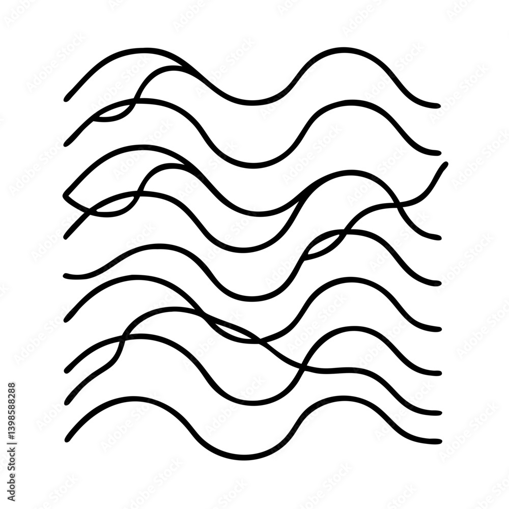 Poster abstract black wave lines artistic design graphic illustration minimalist modern art simple pattern 