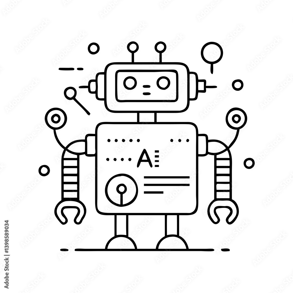 Poster a futuristic ai robot design illustration featuring advanced technology and artificial intelligence
