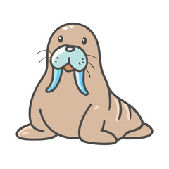 walrus icon, walrus vector illustration-simple illustration of walrus, perfect for walrus logos and icons