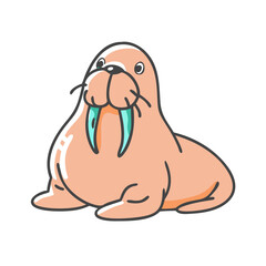 walrus icon, walrus vector illustration-simple illustration of walrus, perfect for walrus logos and icons