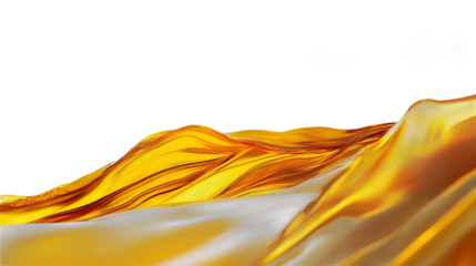 realistic 3d flag waving in the wind with yellow and orange flames on on a transparent background, PNG image, PNG file, Generative art.